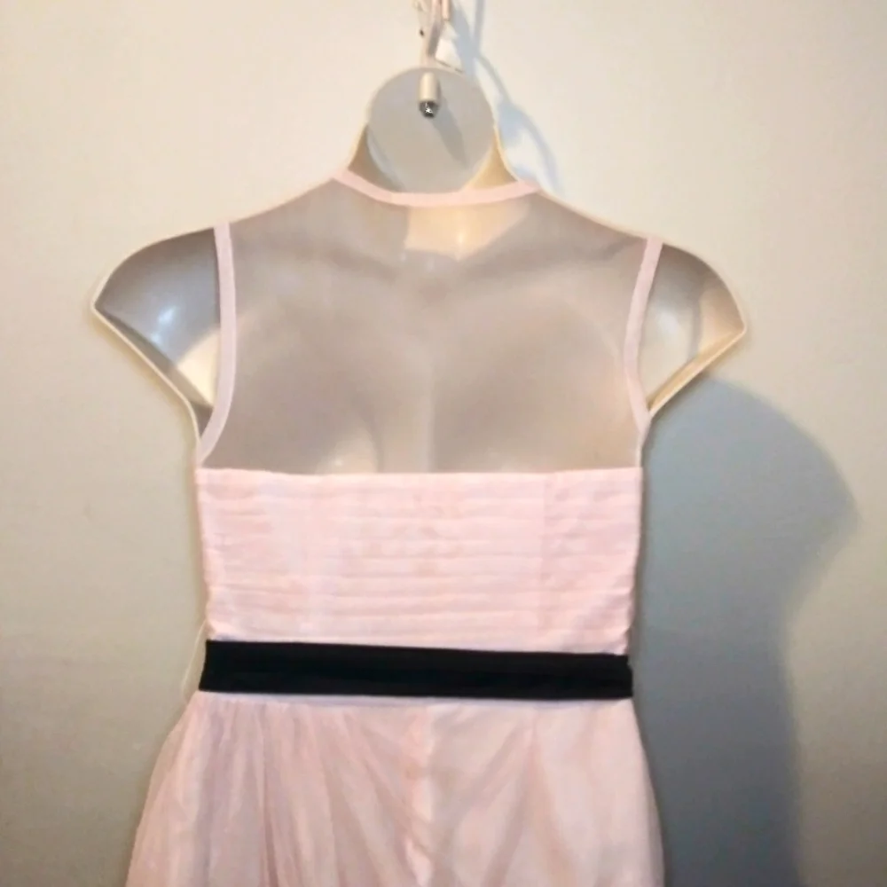 Vera Wang White Label Cameo Pink & Black Tulle Draped Special Occasion Dress - Picture 11 of 15